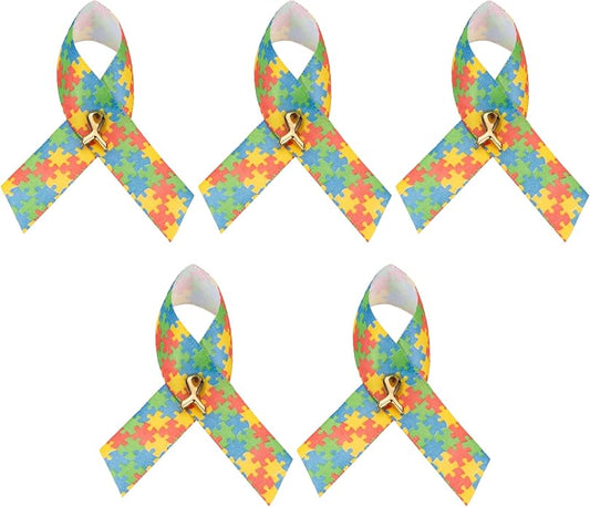 1/2/5/10/25/50/100pcs Satin Awareness Ribbon Pins (Pick your color), for Cancer & Disease Awareness, Bulk Quantities for Fundraising, Events, Gift Giving