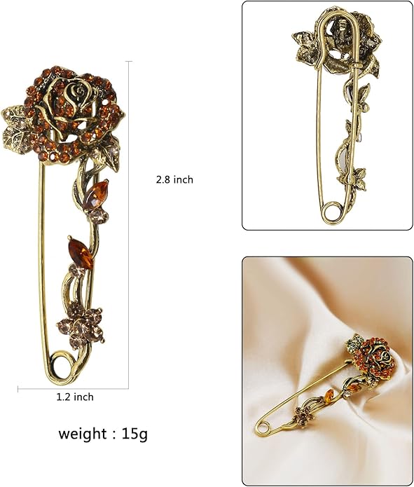Crystal Pearl Flower Brooches Pins Fashion Beautiful Created Rhinestone Floral Brooch Good Idea for Party Dance Wedding Banquet for Elegant Women Girl