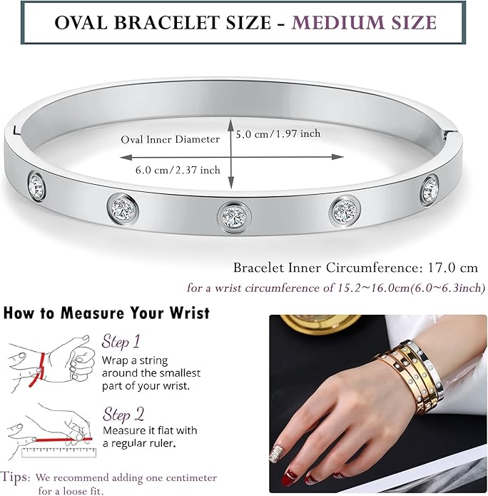 18K Gold-plated Bracelets for Women Friendship Love Bangle Bracelets Stainless Steel Bracelet Jewelry Birthday Gifts for Women Stocking Stuffers