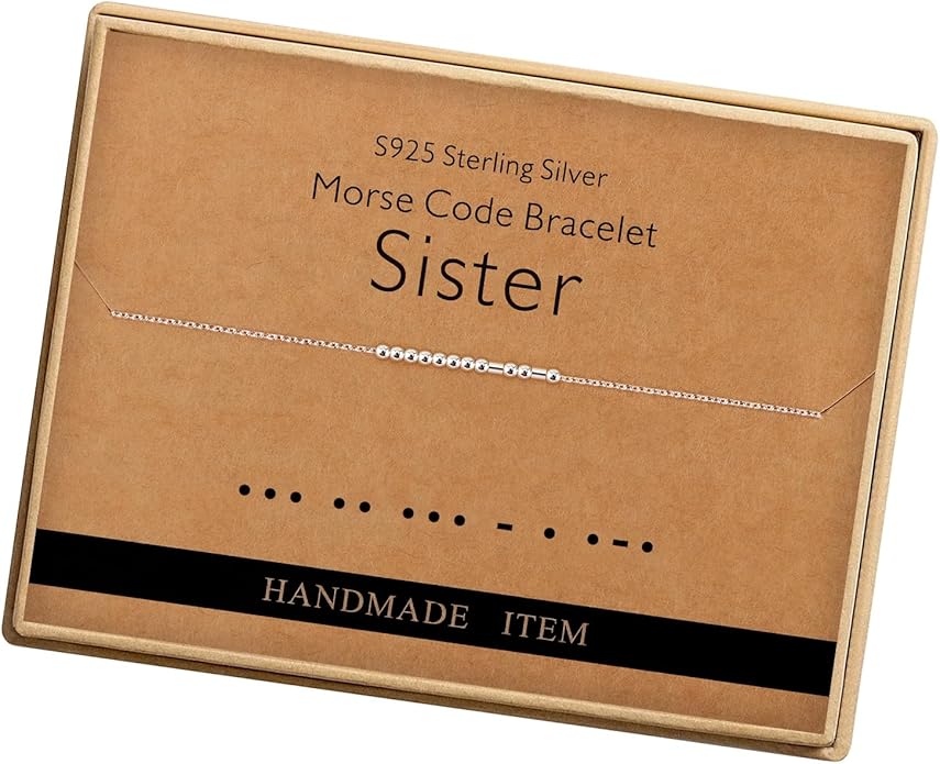 Monily Inspirational Gifts for Women Morse Code Bracelets for Women Funny Bracelet for Friend Funny Gift for Women Sterling Silver Bracelet for Women