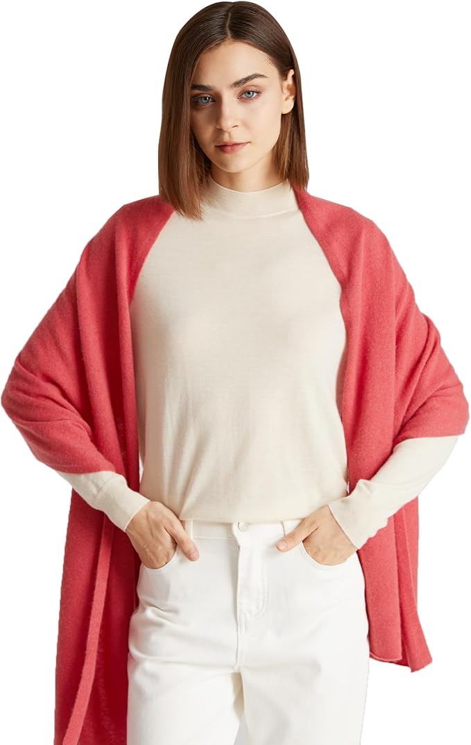 GreenMount Women's Cashmere Shawls 100% Cashmere Knit Soft Warm Winter Extra Large Scarf for Women Plant Dyeing