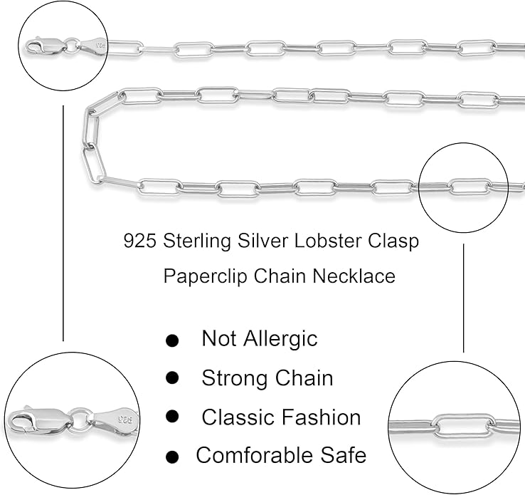 925 Sterling Silver Singapore Chain Lobster Clasp Paperclip Necklace for Women Sparkling Chain 2mm2.5mm3mm4mm5mm Gifts for Her