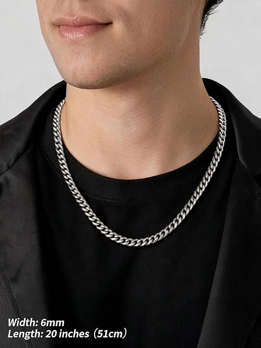 FindChic Cuban Link Chain for Men, 6/9/12mm Necklace Chain, Black/Gold Plated/Stainless Steel Necklace, Hypoallergenic & Tarnish-Proof Men's Jewelry Hip Hop Accessories, 18-30" Length Options