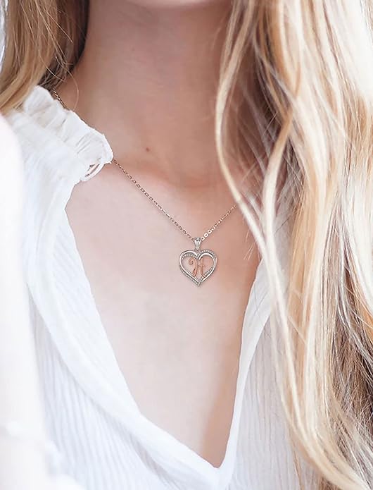 INFUSEU Unique Initial Necklaces for Women Girls Small Heart Letter Jewelry, Meaningful Personalized Gifts