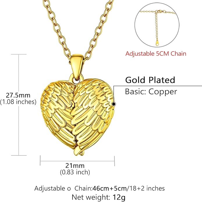 Supcare Locket Necklace That Holds Pictures-Engraved Photo Pendant Custom Jewellery Gifts for Men Women (with Jewellery Gift Box)