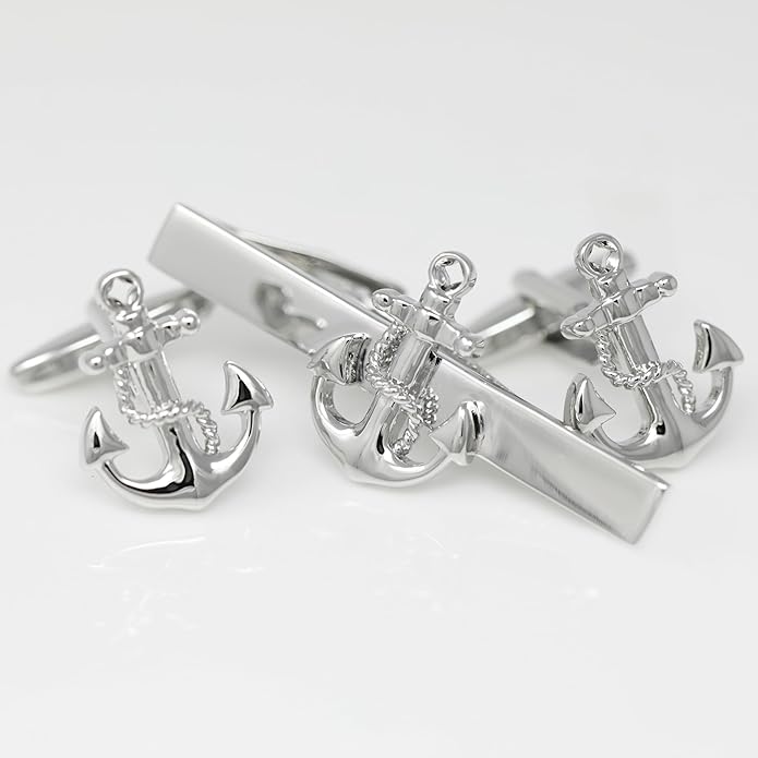 MENDEPOT Cufflinks And Tie Clip Set Men Wedding Accessory Gift Father's Day Birthday Cuff Links Tie Bar