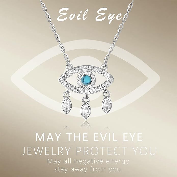 AENEAS Evil Eye Necklace for Women 925 Sterling Silver Necklace Ojo Turco Trendy Jewelry Gifts for Women Wife