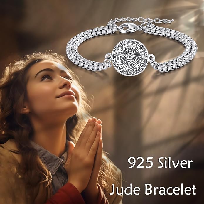 YFN Patron Saint Bracelet Sterling Silver Religious Protector Bracelet Jewelry Gift for Women Men