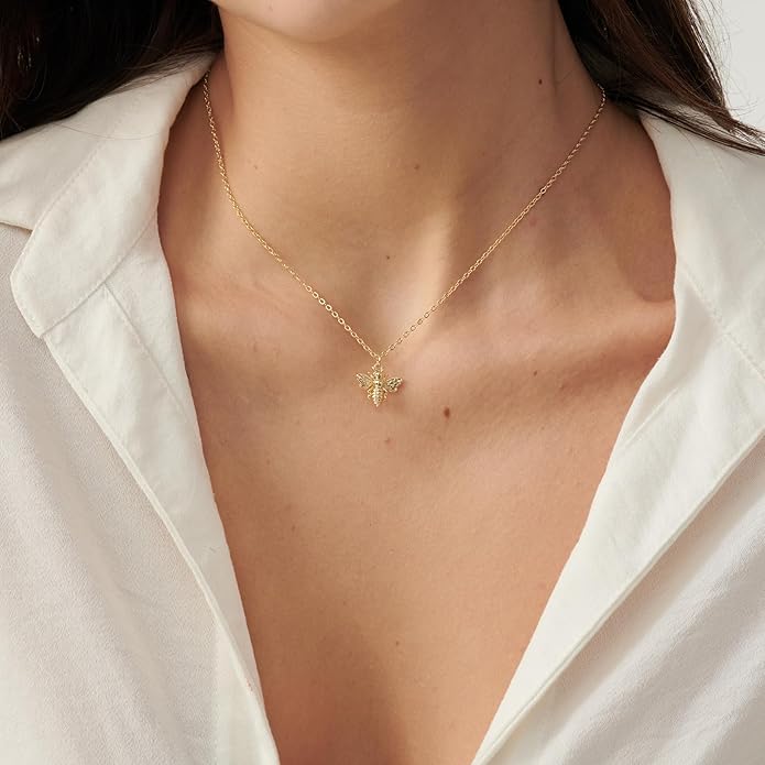 Gold Necklace for Women-14K Gold Plated Bow,Dragon,Shell, Palm Tree, Seahorse, Conch Shell,Sardines, Cowboy Boot,Bat,Bunny Pendant Beachy Jewelry for Women Gifts