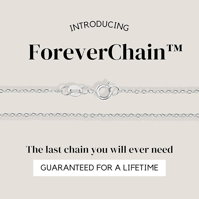 KISPER Sterling Silver Cable Link Chain Necklace –Thin, Dainty, Sterling Silver Plated Stainless Steel Jewelry for Women & Men with Spring Ring Clasp