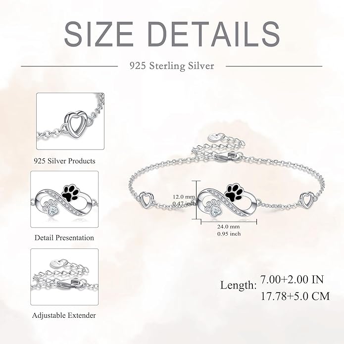 Mustard Seed Cross/Paw Print/Butterfly/Sunflower/Compass/Moss Agate Bracelet for Women 925 Sterling Silver Graduation Link Bracelet Jewelry for Women