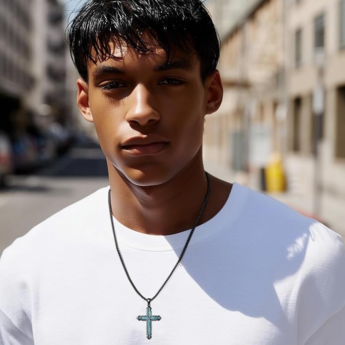 Cross Necklace for Men 925 Sterling Silver Celtic Cross Pendant Christian Jewelry Religious Christmas Gifts for Women