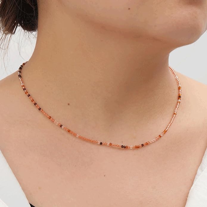 JSJOY Tiny Crystal Beaded Choker Necklaces for Women Colorful Beaded Necklace Dainty Choker Necklaces Simple Boho Jewelry Gifts for Teens Handmade Bead Necklaces Gifts