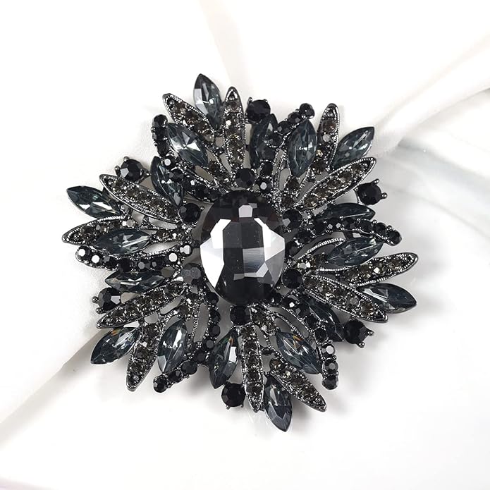 YOQUCOL Sunflower Shape Crystal Big Large Heavy Brooch Pin Rhinestone Scarf Decoration Corsage Cloth Pin for Women Girls