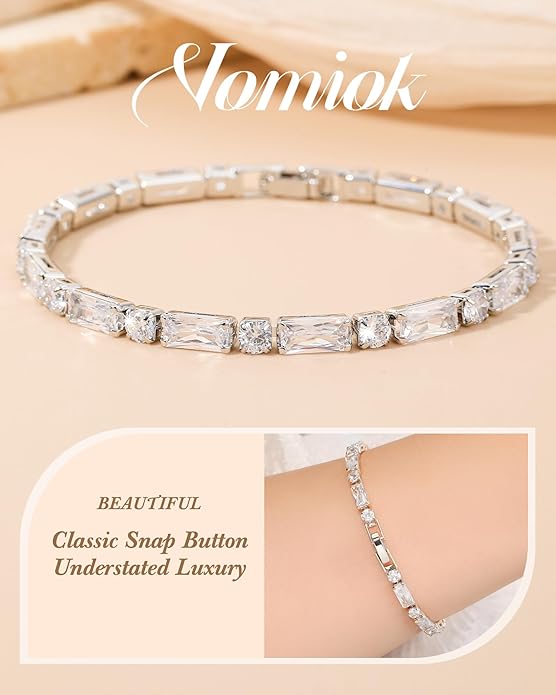Tennis Bracelets for Women, 14K Gold Plated Diamond Bracelet, Cubic Zirconia Dainty Gold Bracelet for Women, Gifts Jewelry for Women