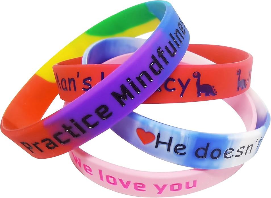 50 Custom Rubber Bracelets Personalized Silicone Wristbands Customized Bulk for Events, Support, Wedding, Awareness, Motivation Customizable