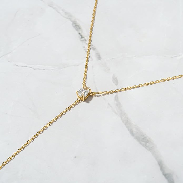 Lariat Necklace for Women, Dainty Long Necklaces, 14k Gold/Silver Plated Y-Shaped Drop Chain Necklace, Simple Layered Necklaces, Trendy Jewelry Gifts for Her