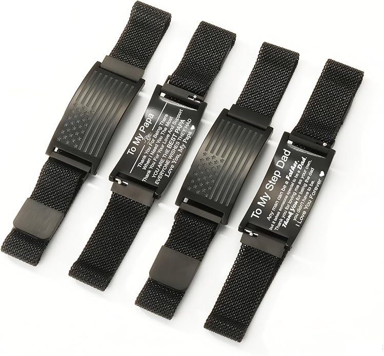 Bracelet for Men/Husband/Uncle/Bonus Dad/New Dad/Papa/Stepdad,American Flag Bracelet Fathers Day Valentines Christmas Jewelry Gifts,Adjustable Size