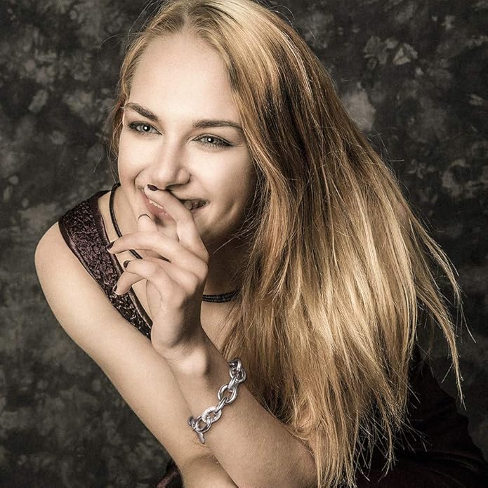 CIUNOFOR Multiple Selection Link Bracelet Designer Brand Inspired Antique Women Jewelry Cable WireVintage Valentine's Day Wide Cuban Curb Link Bracelet Stainless Steel Adjustable Chain for Men and Unisex adults.