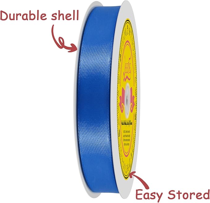 LEEQE Royal Blue Satin Ribbon 7/8 inch X 100 Yards Polyester Ribbon for Gift Wrapping Very Suitable for Weddings Party Hair Bow Invitation Decorations and More