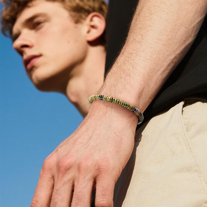 VIBILIA Healing Crystal Bracelets Beaded Bracelets for Men Women Natural Stone Adjustable Bracelets Unique Gifts for Father Son Grandfather Brother Friend