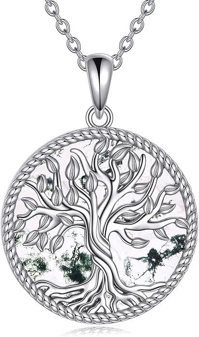 TIGER RIDER Tree of Life Necklace Sterling Silver Family Tree Pendant Jewelry for Mother Grandmother