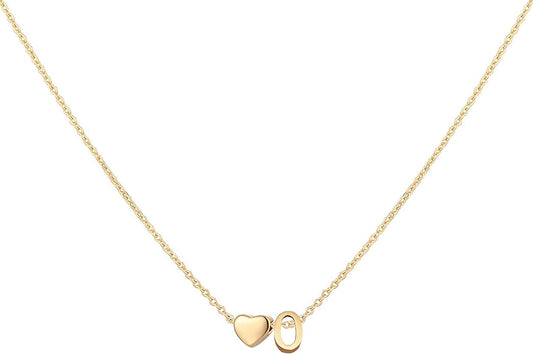 Initial Heart Necklace 18K Gold Plated Stainless Steel Tiny Heart Letter Necklace Personalized Monogram Name Necklace for Women