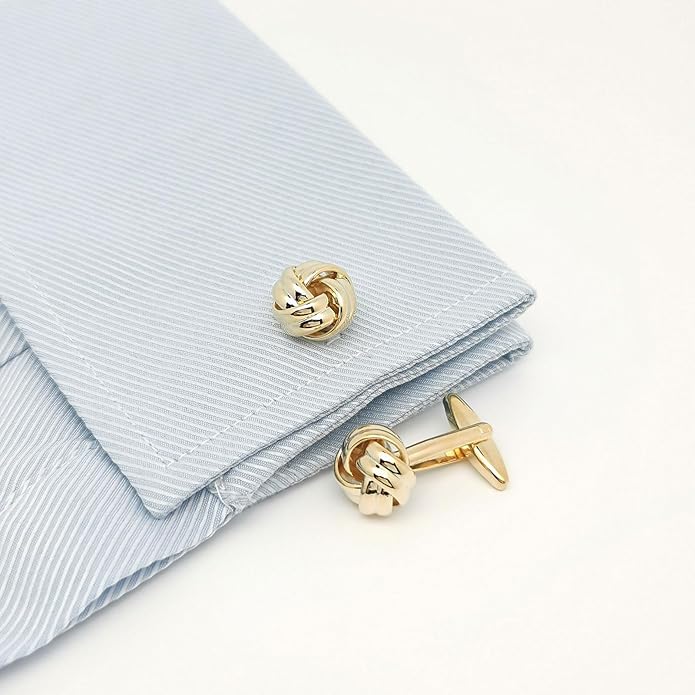 Jonwo Knot Cufflinks in Gift Box Cuff Links for Men Lady Daily Wear Business Wedding Party Tuxedo Shirt Birthday Gift