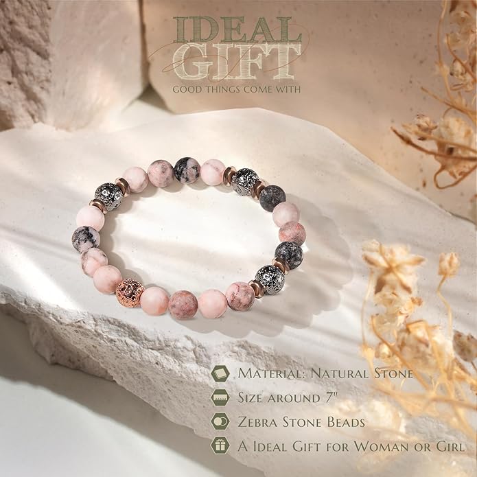 30th 40th 50th 60th 70th 80th Birthday Gifts for Women, Natural Stone Bracelet Birthday Gifts for Mom Daughter Grandma Sister Friends Coworker