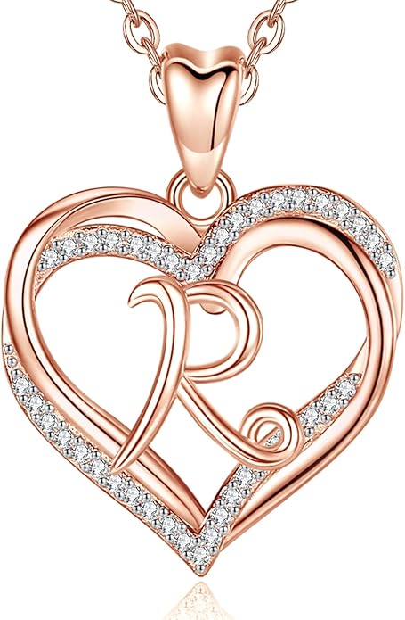 INFUSEU Unique Initial Necklaces for Women Girls Small Heart Letter Jewelry, Meaningful Personalized Gifts