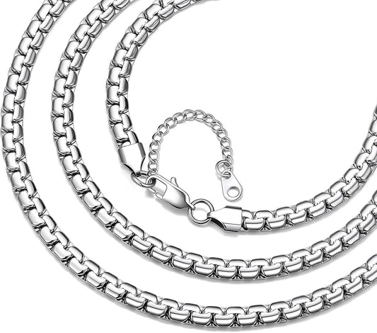 Bestyle 18K Gold Plated/Silver/Black Chain for Men, Hypoallergenic 2/4/6/8mm Stainless Steel Flat Link Chain Necklace for Men & Women Hip Hop Jewelry, 14-30"