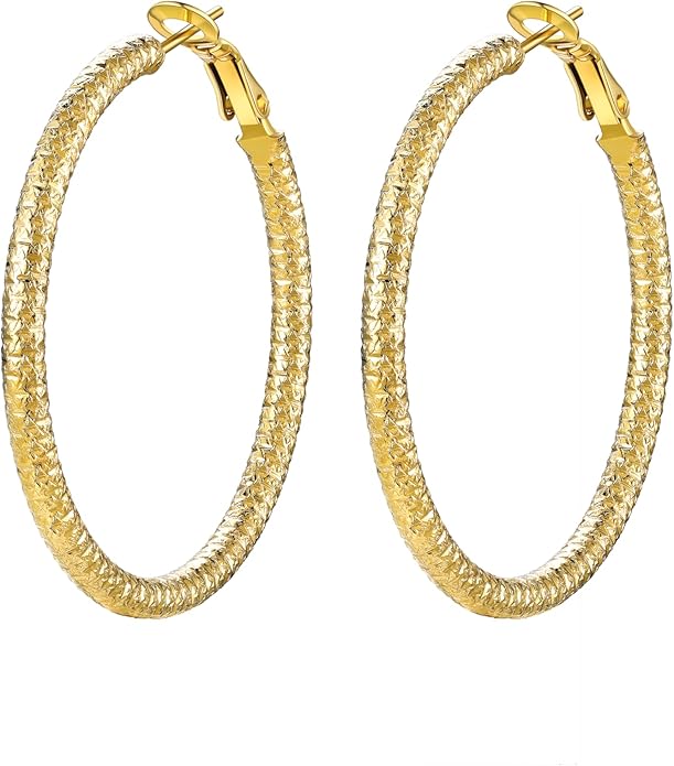 PROSTEEL 30/40/60/80/100mm Chunky Hoop Earrings For Women Gold Plated/Black Stainless Steel Hoops Earrings Statement Jewelry