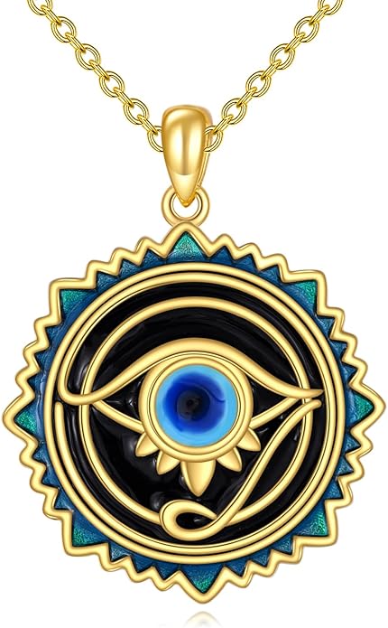 Evil Eye Necklace 925 Sterling Silver Evil Eye Pendant Necklace Greek Protection Jewelry Gifts Lucky Necklace for Women Men