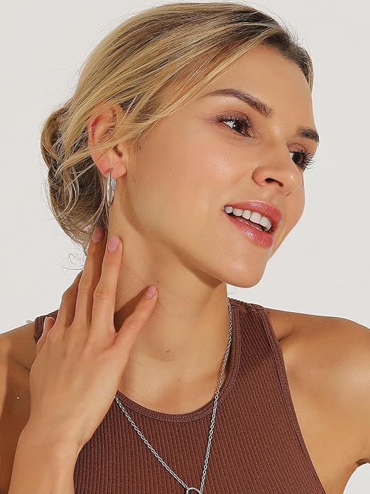 FOCALOOK 14K Gold Plated Lightweight Large Hoops| 2mm Thin Hoop Earrings for Women 30/40/50/70/100mm