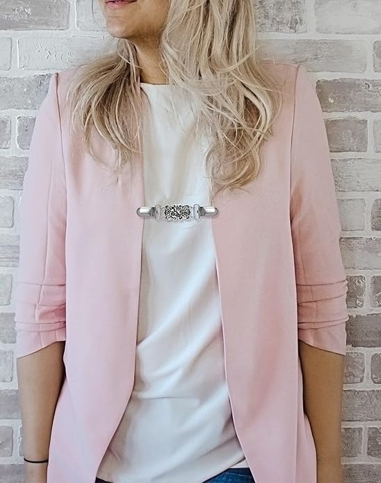 Tornito 8Pcs Vintage Sweater Shawl Clips Retro Cardigan Collar Shirt Dresses Waist Clip Antique Flowers Pattern Brooch Clip for Women