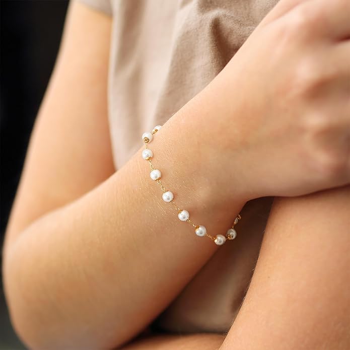 MTMY Gold Chain Bracelet for Women 14K Gold Plated Dainty Bracelets with Adjustable Chain Cute Bracelet Gold Trendy Jewelry