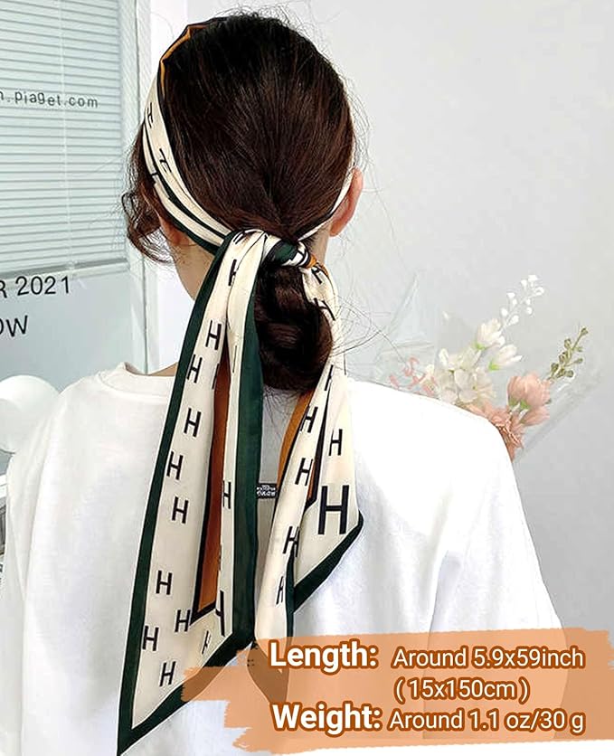 Dailyacc Hair Scarf for Women Fashion Silky Satin Headscarf Wrap Breathable Lightweight Neck Scarves For Handbag