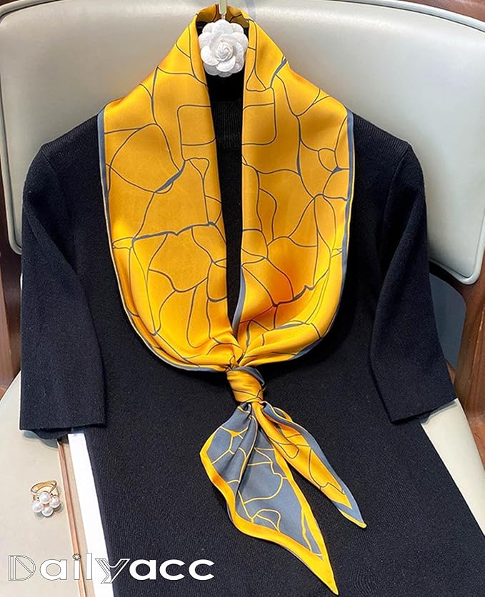 Dailyacc Hair Scarf for Women Fashion Silky Satin Headscarf Wrap Breathable Lightweight Neck Scarves For Handbag