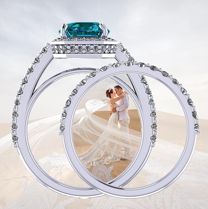 NANA Jewels Sterling Silver Engagement Rings for Women - Choose Simulated Morganite, Citrine, Aquamarine & More