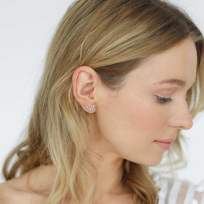 INFUSEU Sterling Silver Cute Stud Earrings Cat Frog Mushroom Bunny, Small Gifts for Women Teen Girls Animal Lovers