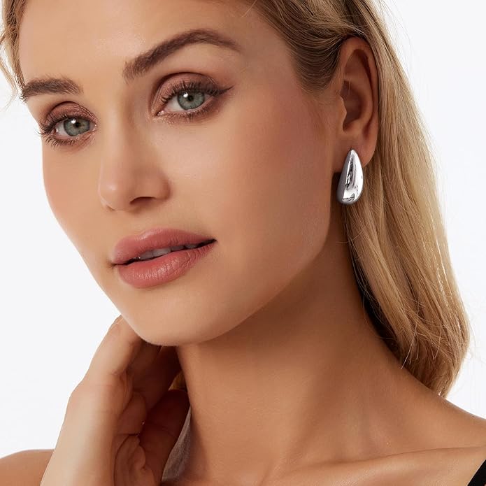14K Gold Plated Hoop Earrings for Women Triple Huggie Illusion Stud Earring | Double Huggie Hoop Earrings for One Hole | Claw Ear Cuff Earring Jewelry Gift for Women