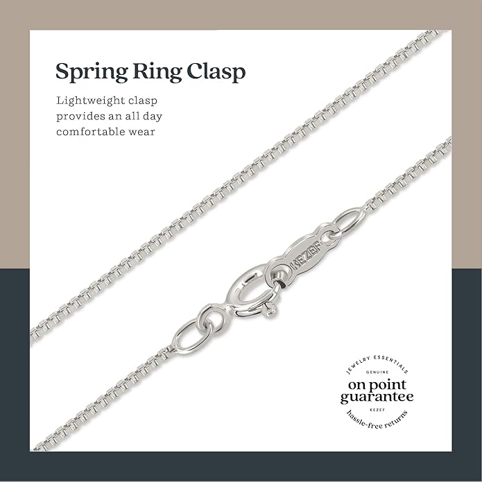 KEZEF 925 Sterling Silver Necklace for Women | Thin 0.7mm 18k Gold plated, Rose Gold chain for women, Silver chain necklace jewelry | cadena de plata 925 para hombre mujer