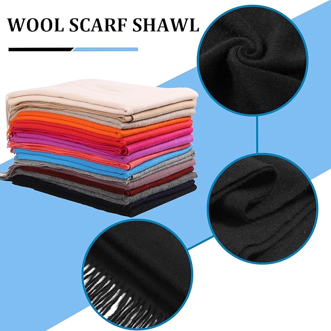 Temminc Winter Scarf for Women - Soft Warm Pashmina Shawl Wrap, Lightweight Fashion Blanket Travel Shawl, Solid Color Scarf