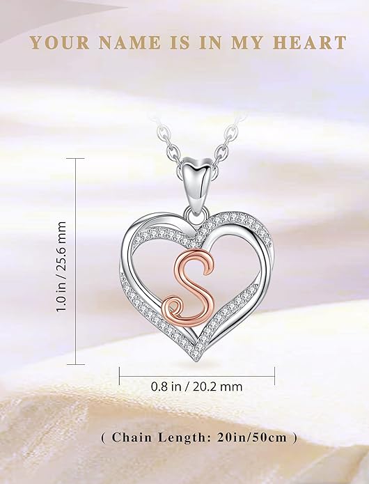 INFUSEU Unique Initial Necklaces for Women Girls Small Heart Letter Jewelry, Meaningful Personalized Gifts