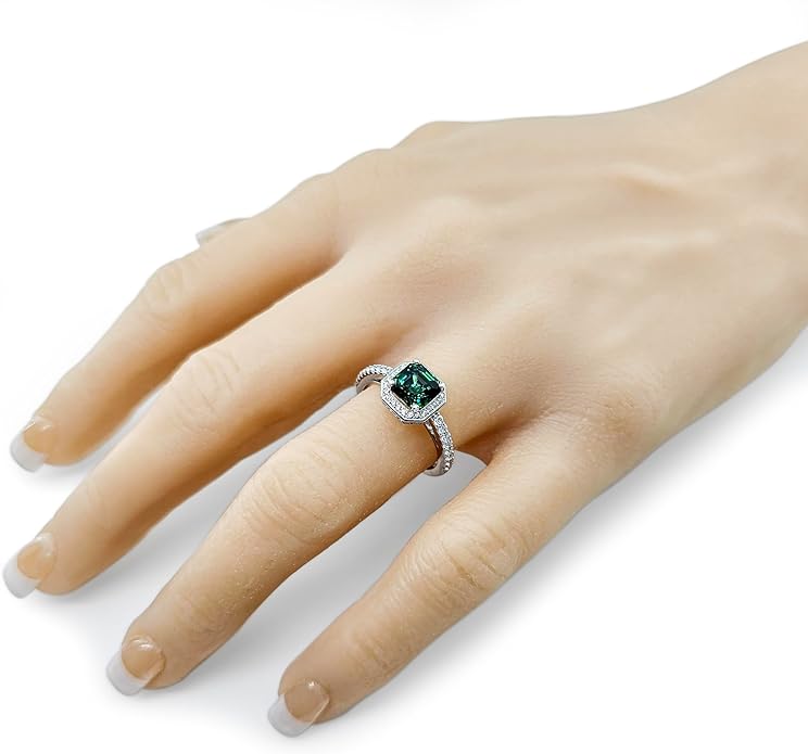 NANA Jewels Sterling Silver Engagement Rings for Women - Choose Simulated Morganite, Citrine, Aquamarine & More