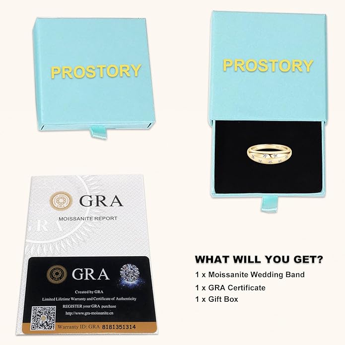 Moissanite Ring for Women D Color VVS1 Clarity 7 Star Ring 925 Sterling Silver Chunky Stackable Bands for Women or Men