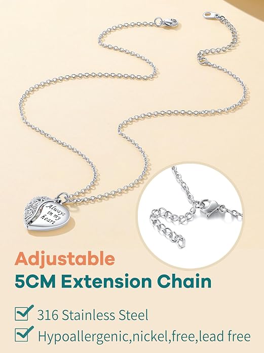 Supcare Locket Necklace That Holds Pictures-Engraved Photo Pendant Custom Jewellery Gifts for Men Women (with Jewellery Gift Box)