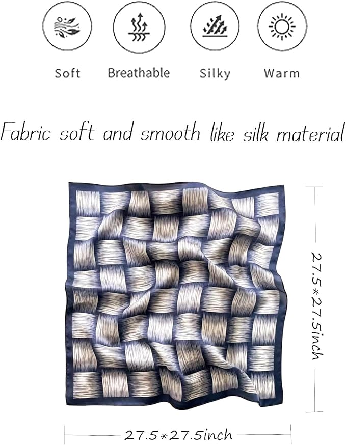 Hioyiwse Satin Bandanas Head Scarf For Women Hair Scarves Accessories Lightweight Fashion Wrap Neck Silk Sleeping Headscarf