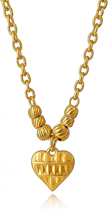 AuraLixi 18K Gold Plated Adjustable Chain Necklace for Women, Mixed Chain Gold Pendant Necklaces, Trendy Fashion Jewelry Gift for Girlfriend, Anniversary & Birthday