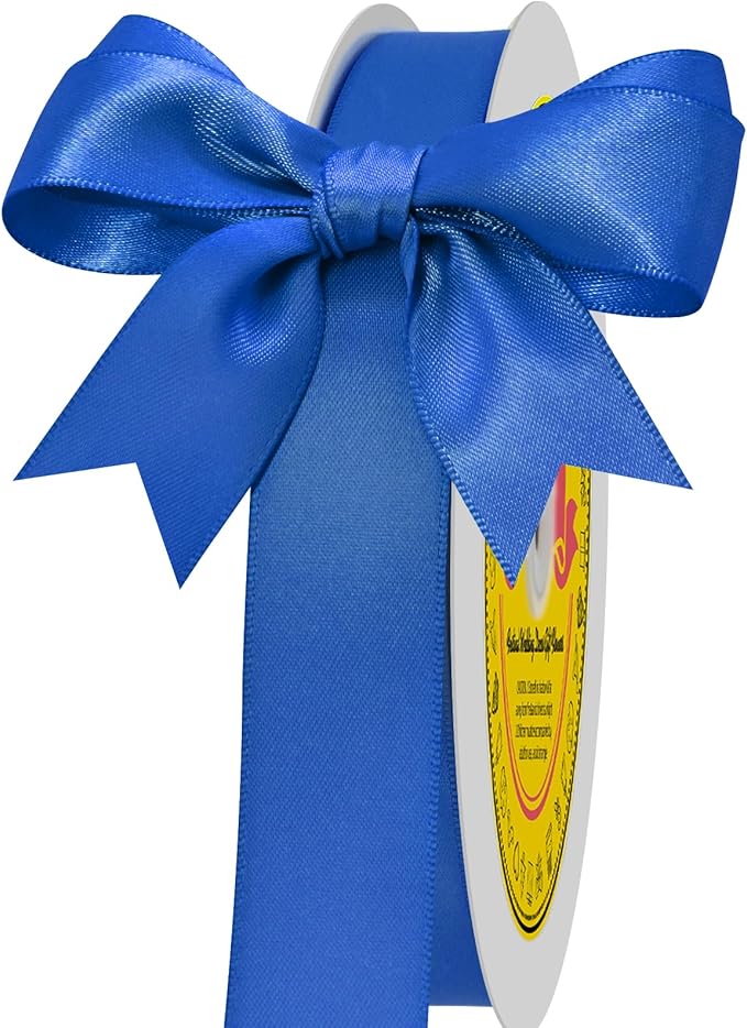 LEEQE Royal Blue Satin Ribbon 7/8 inch X 100 Yards Polyester Ribbon for Gift Wrapping Very Suitable for Weddings Party Hair Bow Invitation Decorations and More